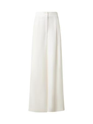 Designer Extra Wide Palazzo Linen Pants - neutral - ecru - white