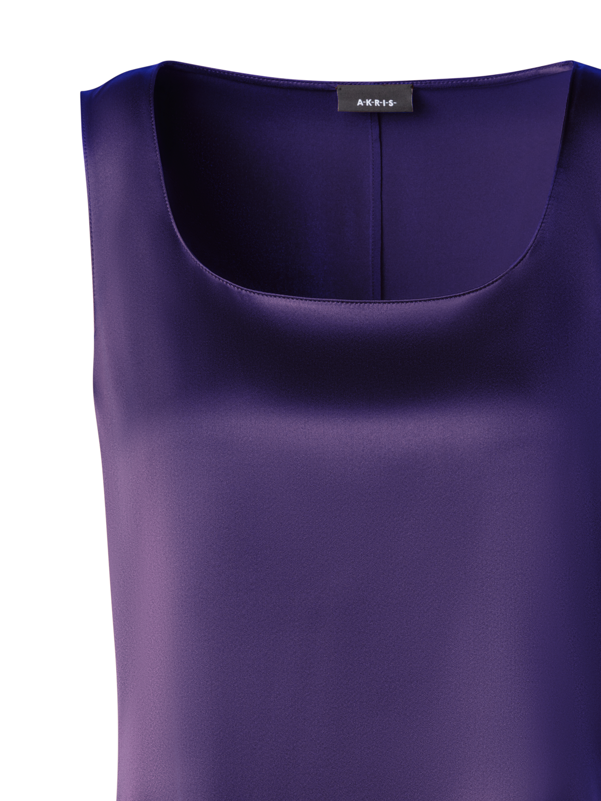 Designer Sleeveless Silk Satin Tunic Blouse - purple