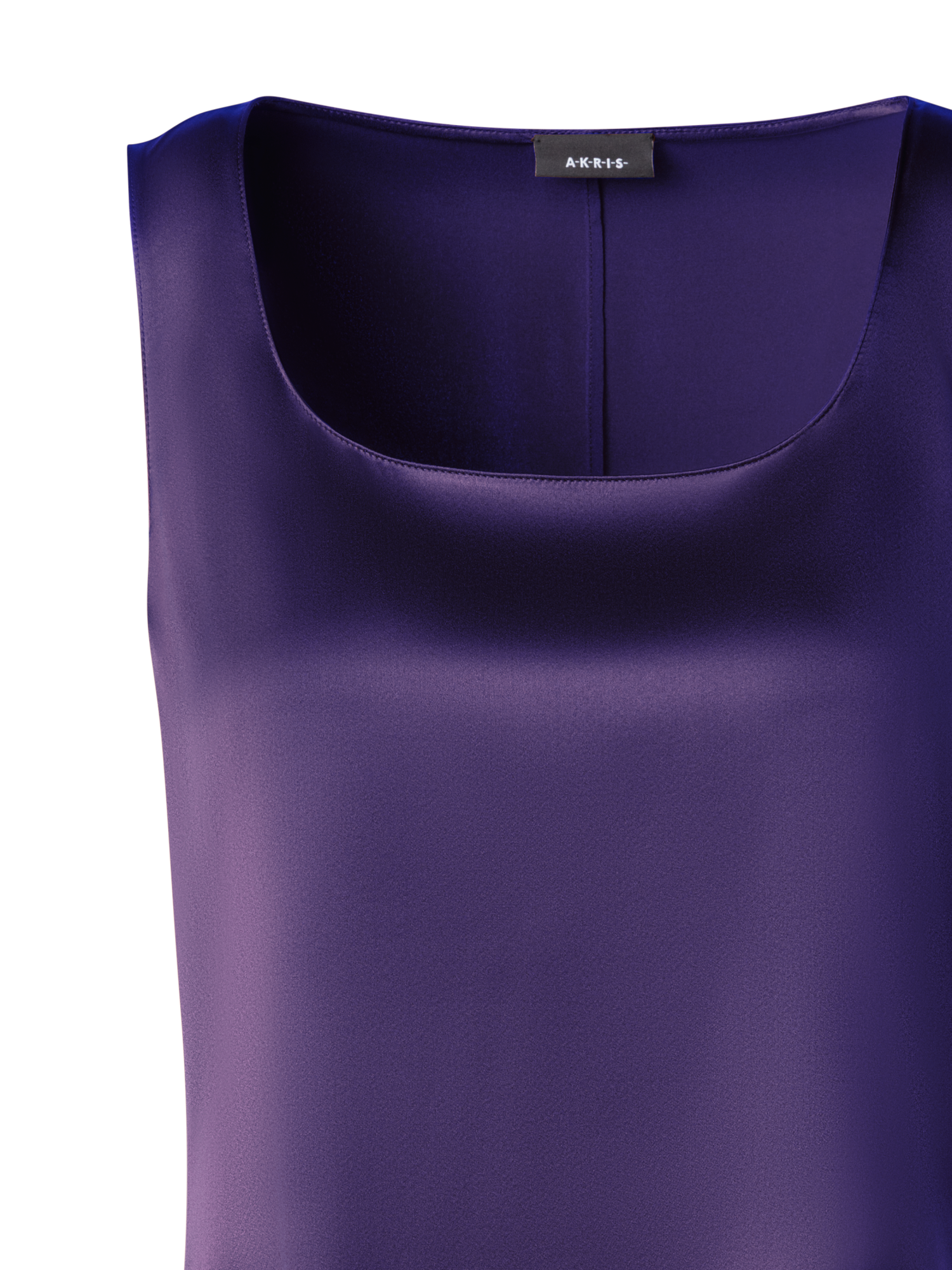 Designer Sleeveless Silk Satin Tunic Blouse - purple