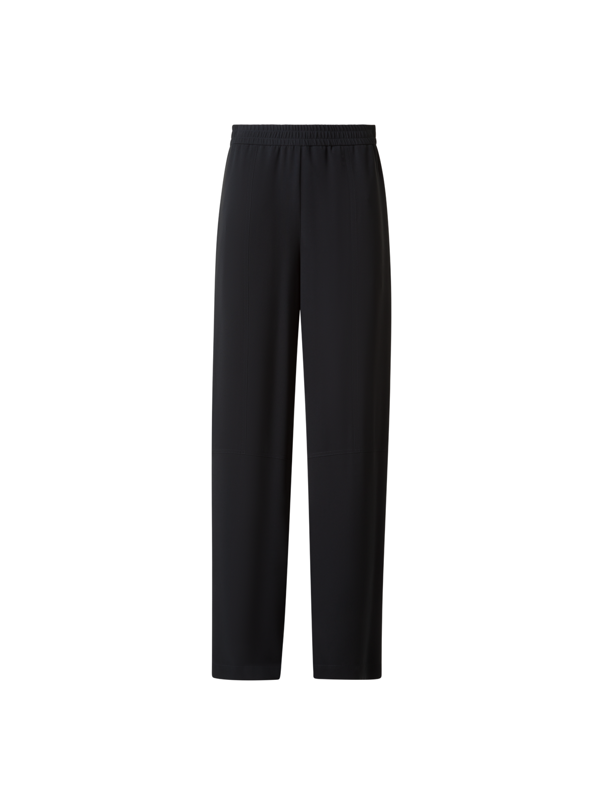 Designer Relaxed Tapered Silk Sporty Pants - black