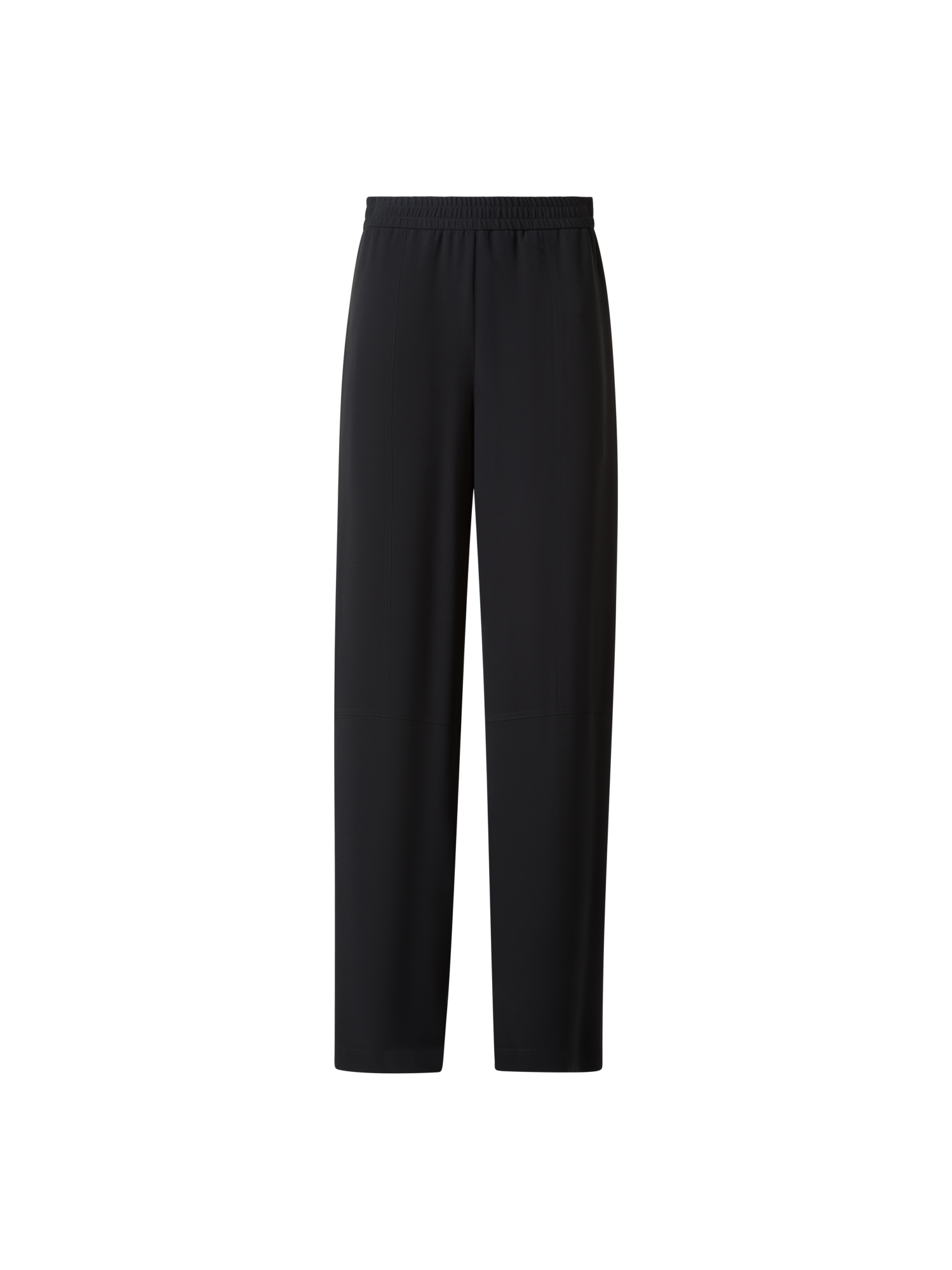 Designer Relaxed Tapered Silk Sporty Pants - black