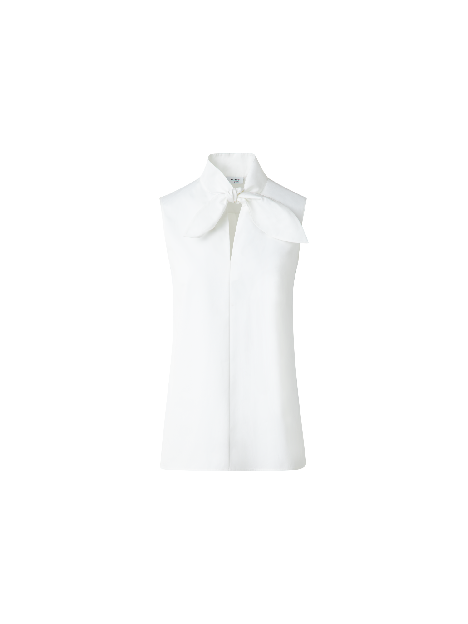 Designer Sleeveless Cotton Tie Knot Blouse - neutral - ecru - white