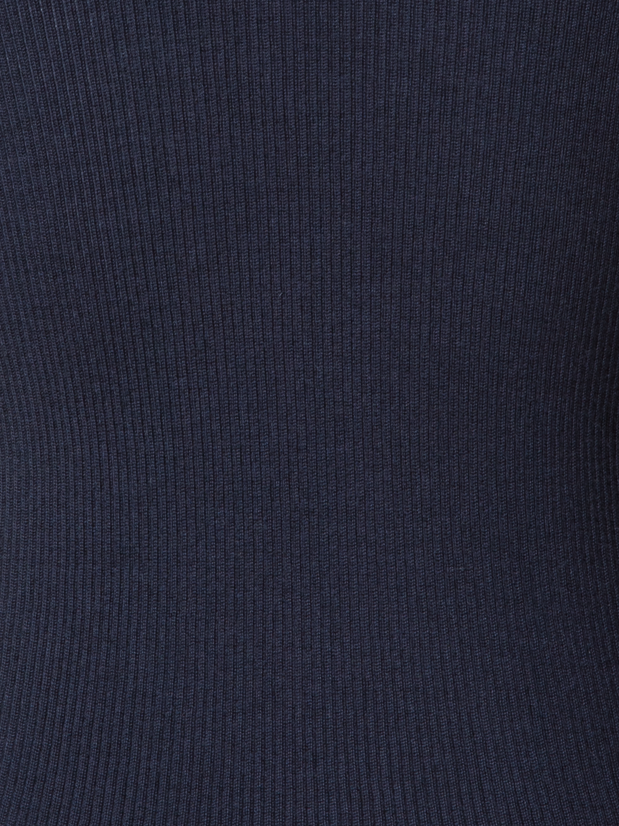 Designer Fine Rib Cashmere Silk Mock Neck Pullover - navy - blue