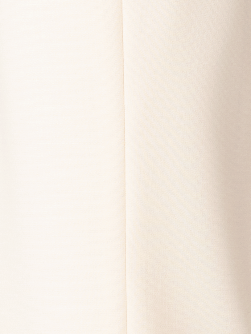 Designer Straight Wool Double-Face Pants - ecru - white