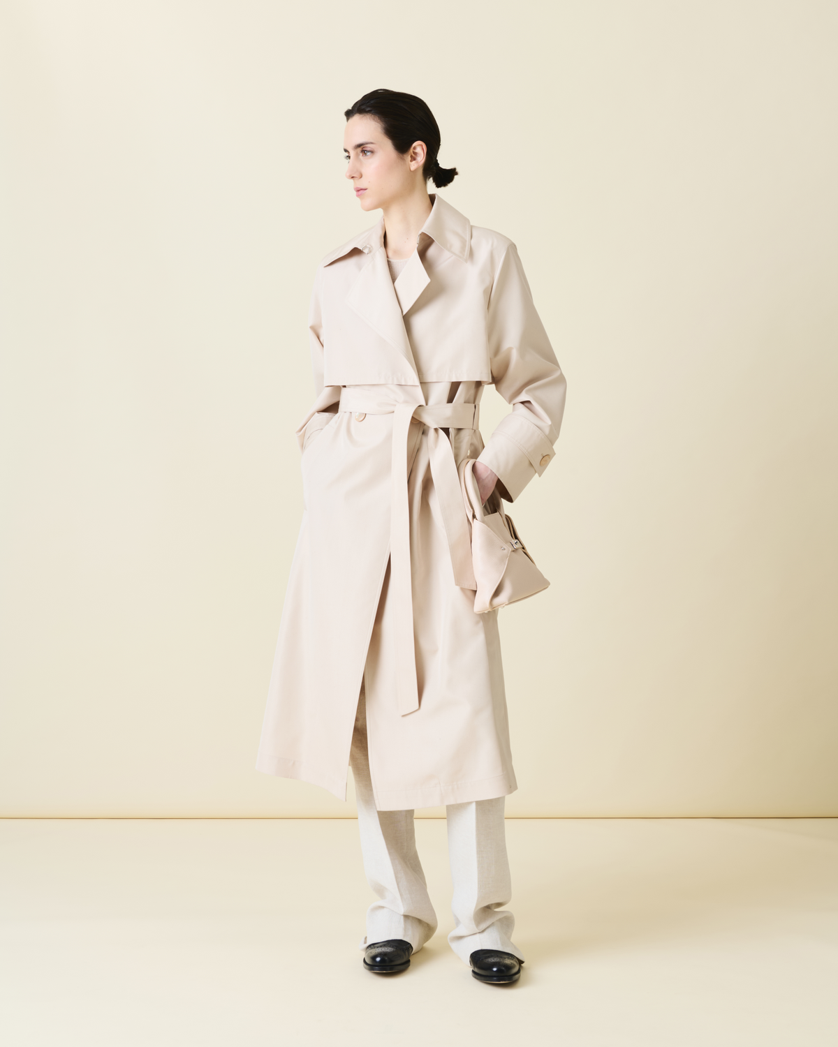 Designer Straight Linen Double-Face Pants - neutral - grey - beige #editorial