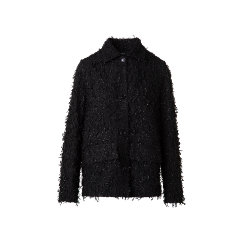 Oversize Jacke mit Micro-Pailletten und Fransen