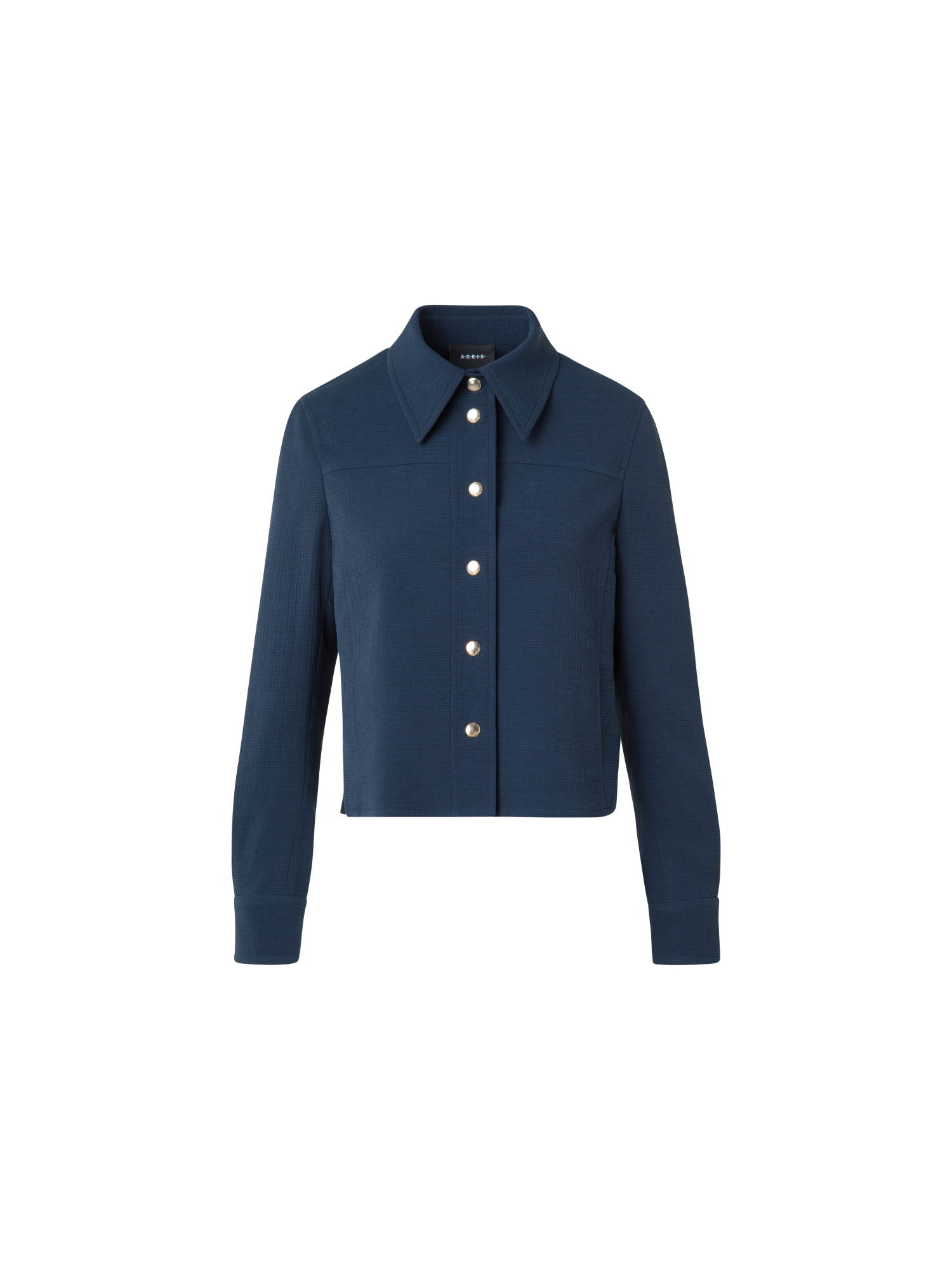 Designer Short Boxy Jacket in Cotton Double-Face - neutral - navy - blue