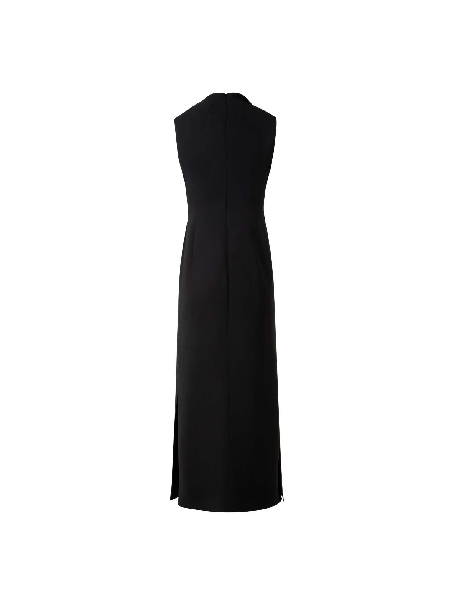 Designer Sleeveless Blazer Dress in Wool Double-Face - black