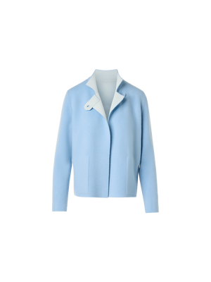 Designer Reversible Cashmere Double-Face Jacket - blue - ecru
