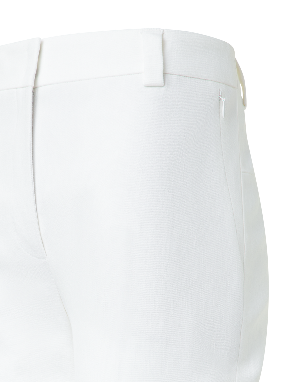 Designer Cropped Tapered Cotton Denim Pants - neutral - ecru - white