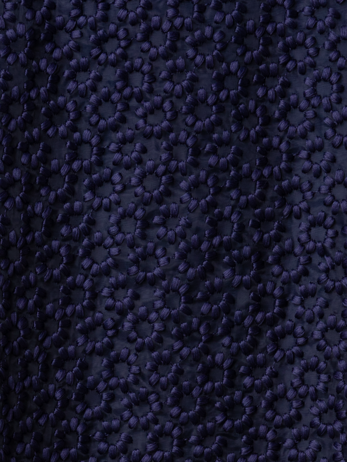 Designer A-Line Skirt with St. Gallen Flower Embroidery - navy - blue