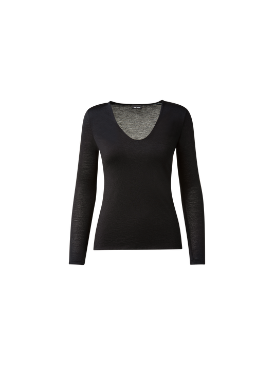 Designer Cashmere Silk Shirt - black