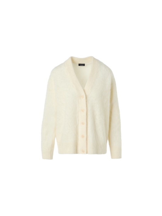 Designer Cloud Cashmere Relaxed Cardigan - ecru