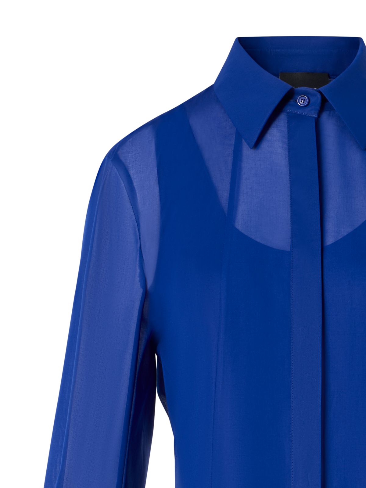 Designer Midi A-Line Dress in Cotton Voile - blue