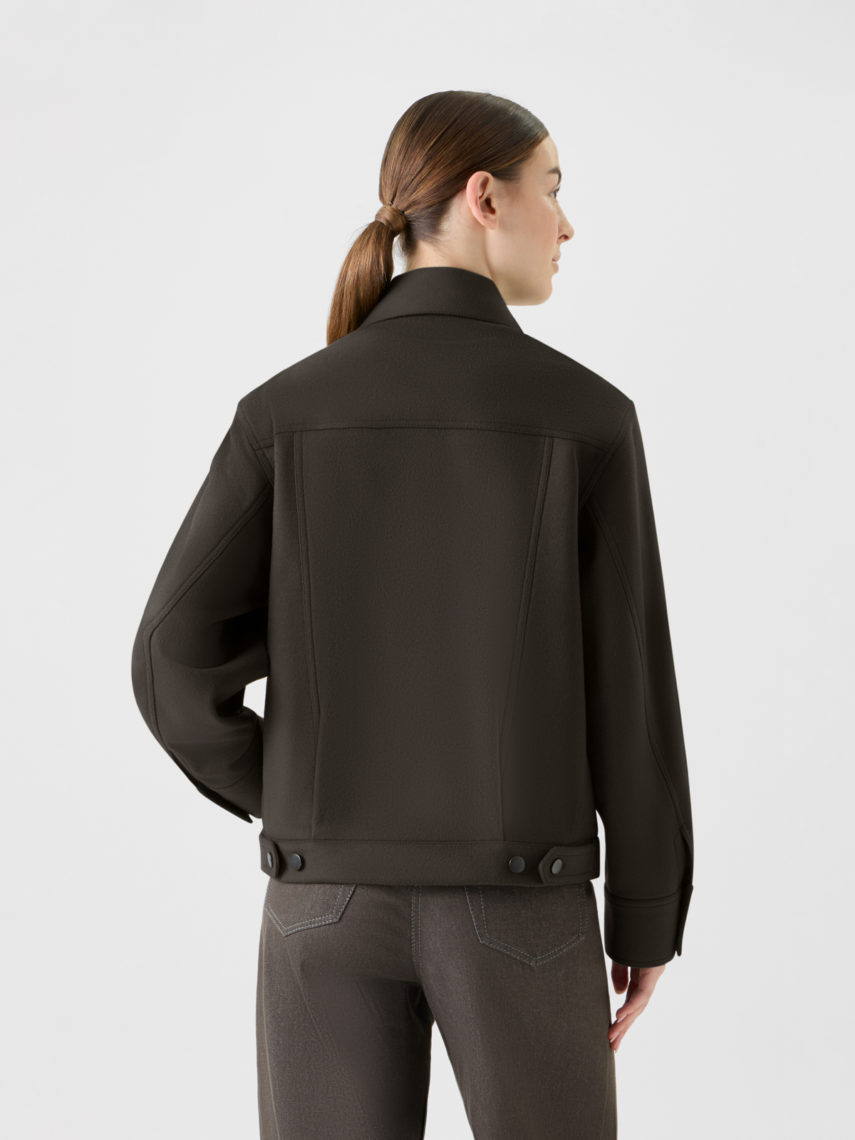 Designer Oversized Wool Flannel Shirt Jacket - neutral - brown #editorial