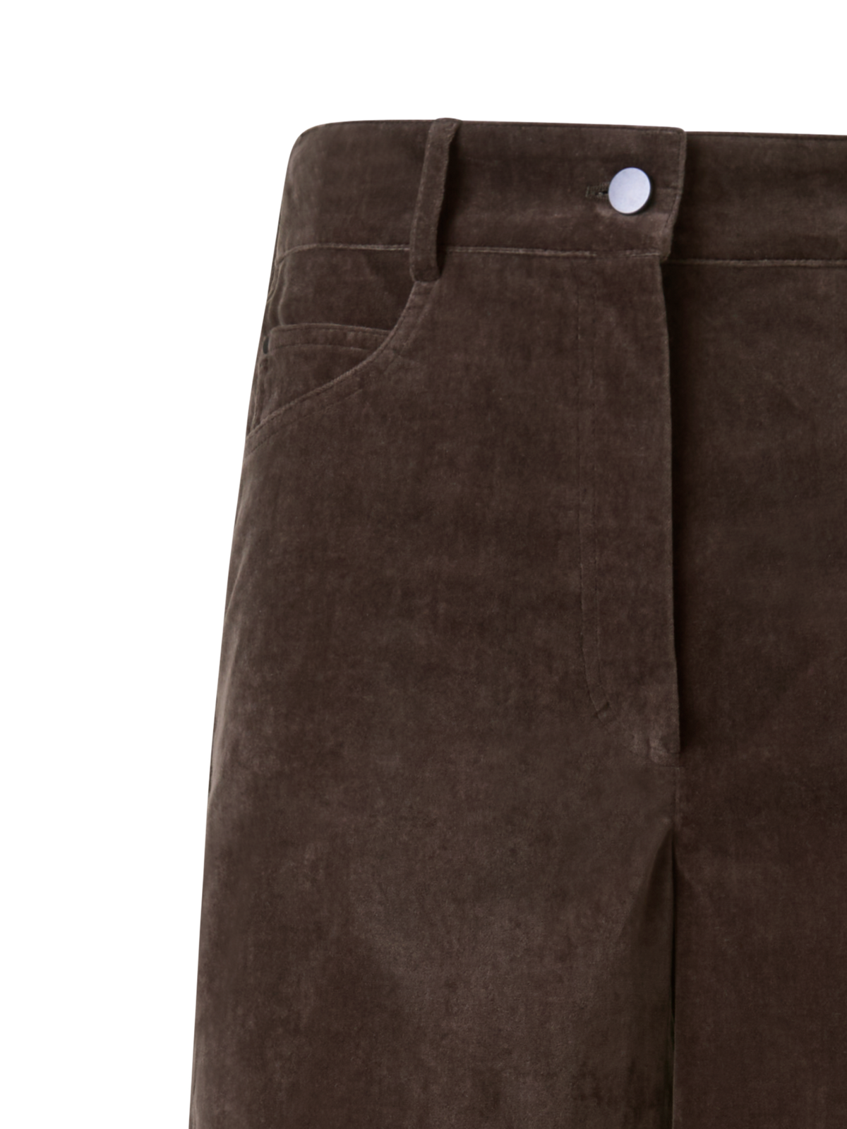 Designer Wide Cotton Velvet Pants - neutral - brown