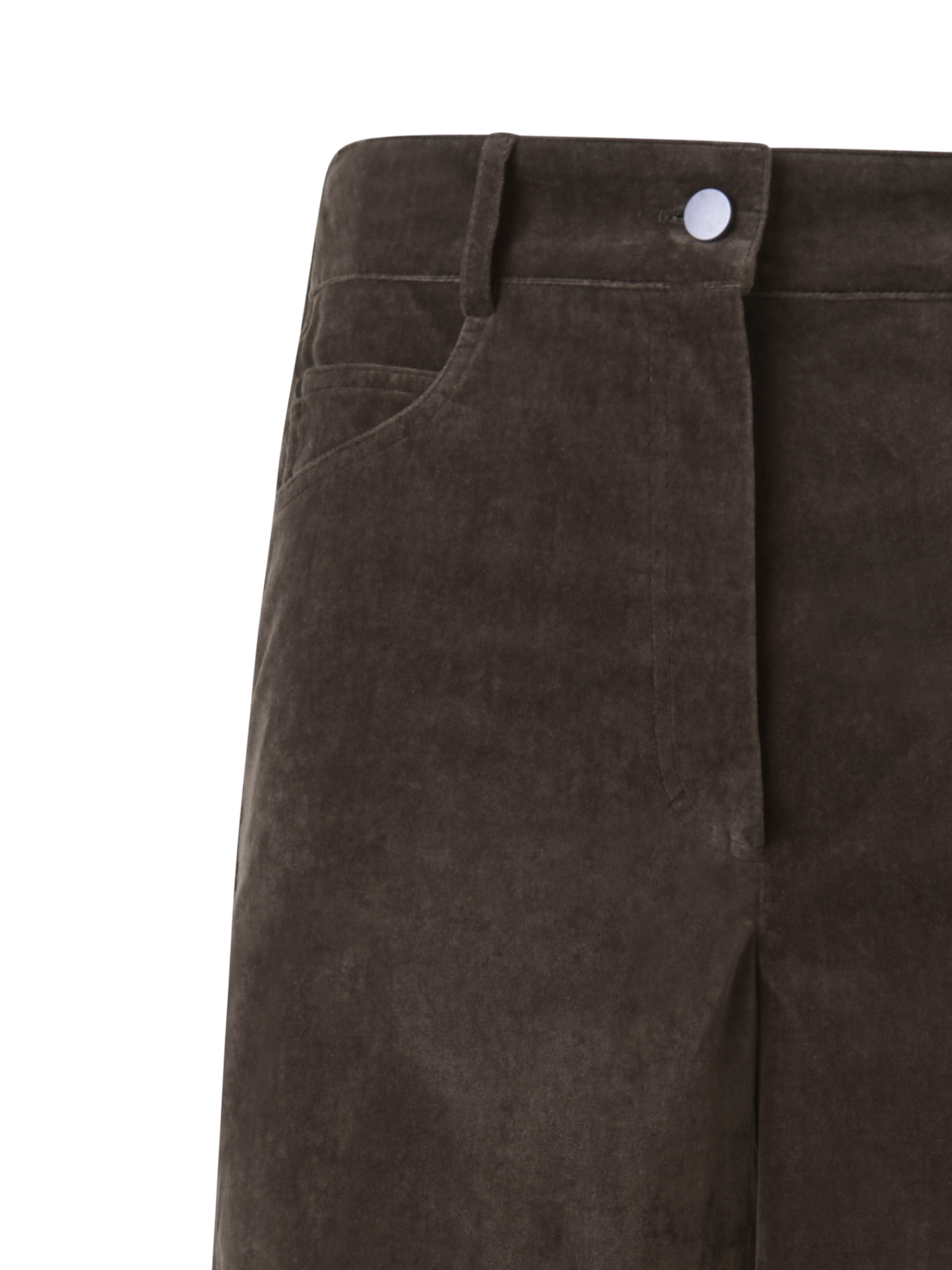 Designer Wide Cotton Velvet Pants - neutral - brown