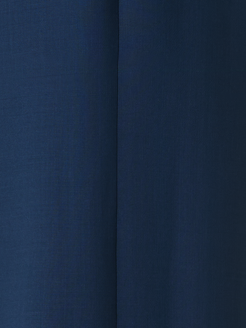 Designer Straight Wool Double-Face Pants with Apron Wrap - neutral - navy - blue