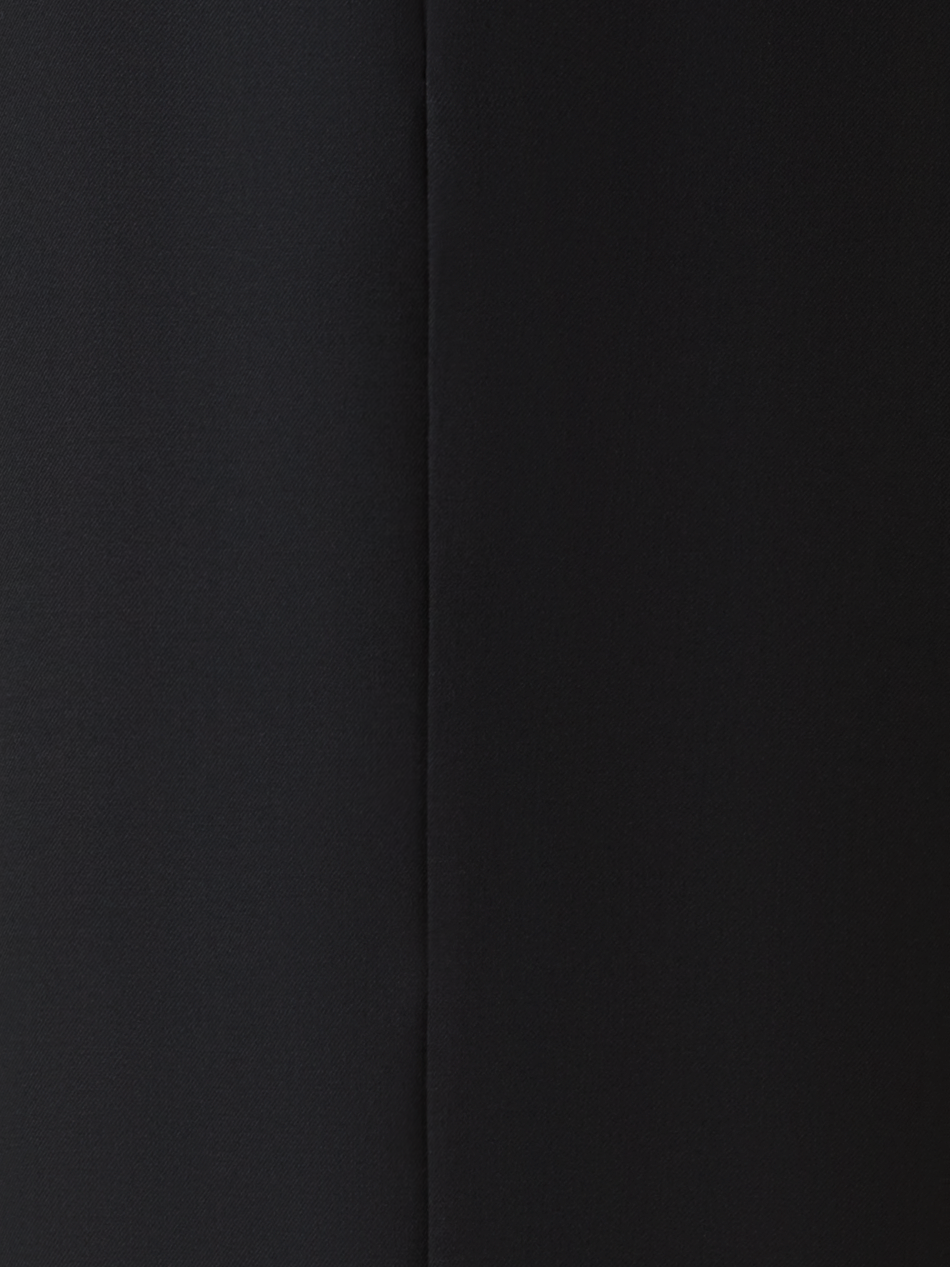 Designer Straight Cool Wool Pants with Elastic Waist - black - neutral