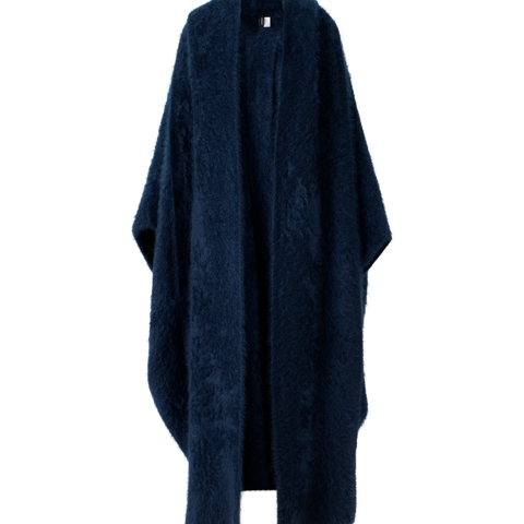 Langes Kaschmir Cape mit Schal-Kapuze
