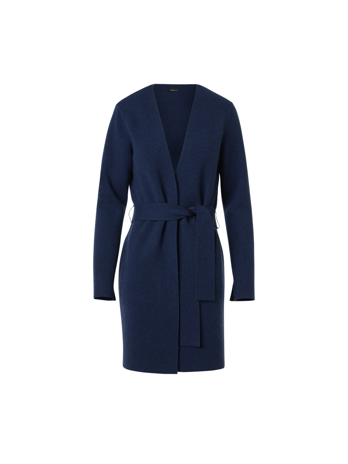 Designer Reversible Cashmere Double-Face Long Cardigan - black - navy