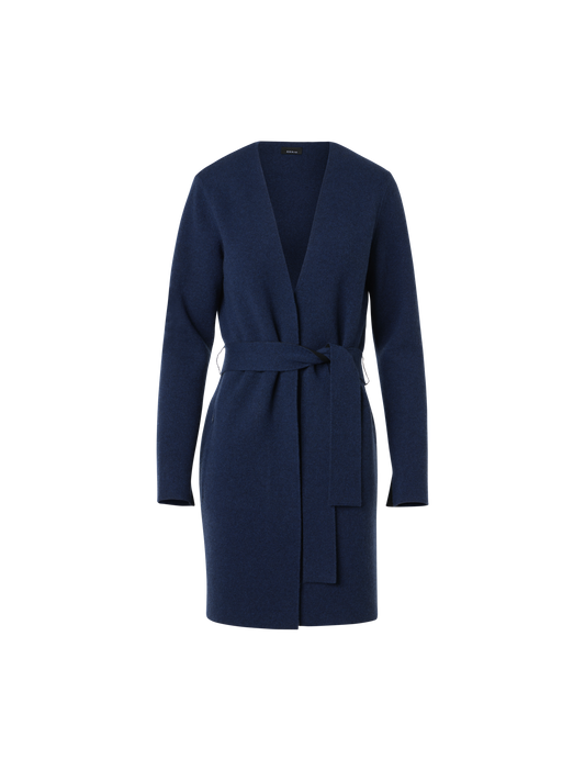 Designer Reversible Cashmere Double-Face Long Cardigan - black - navy