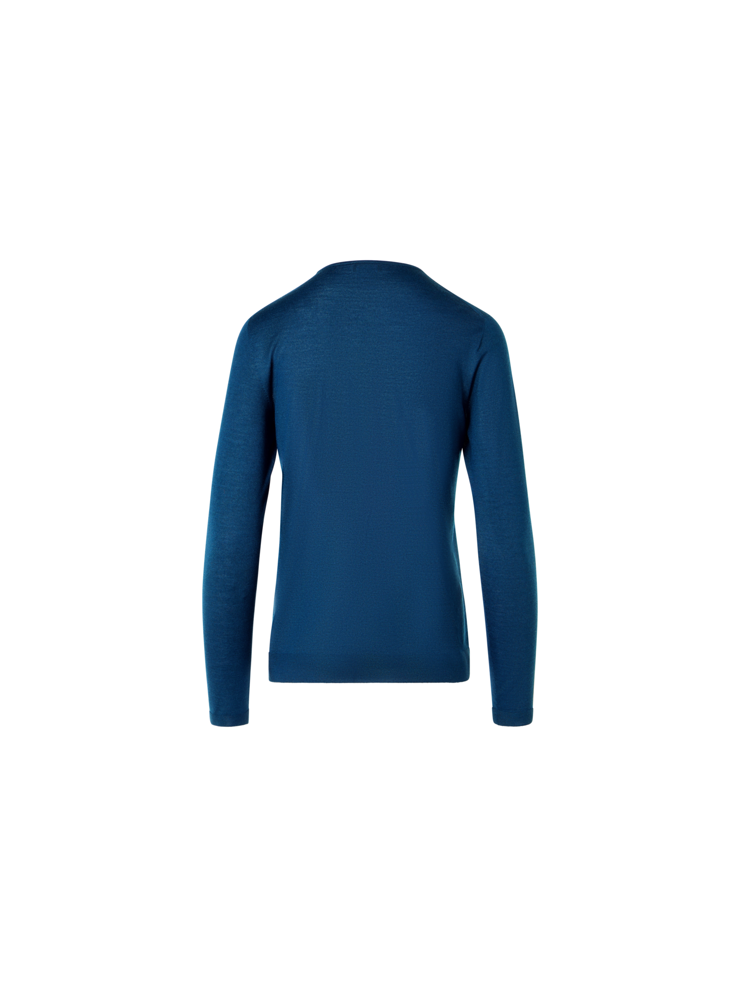 Designer Long-Sleeve Cashmere-Silk Knit Sweater - blue