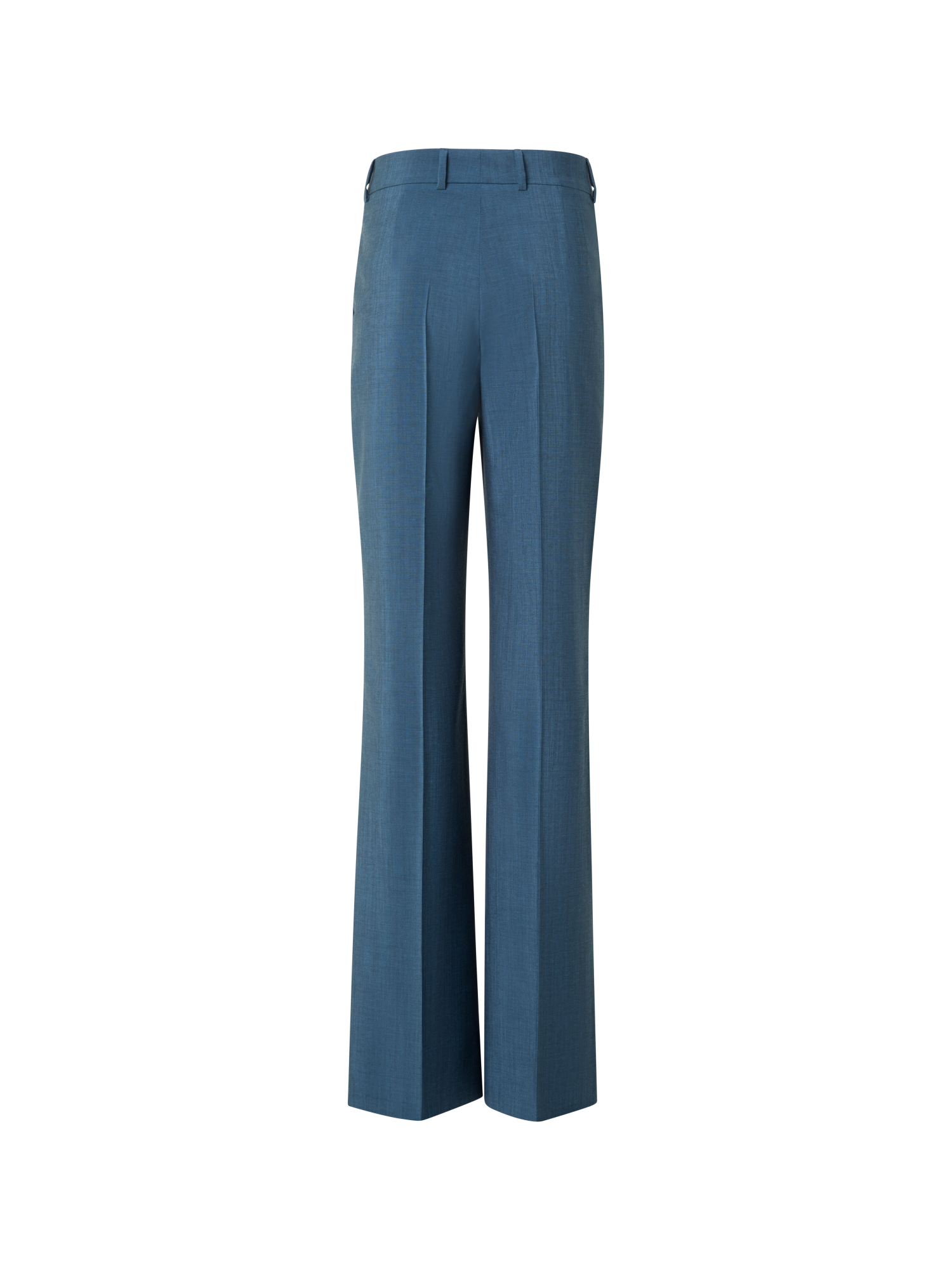 Designer Wide Straight Cool Wool Pants - blue