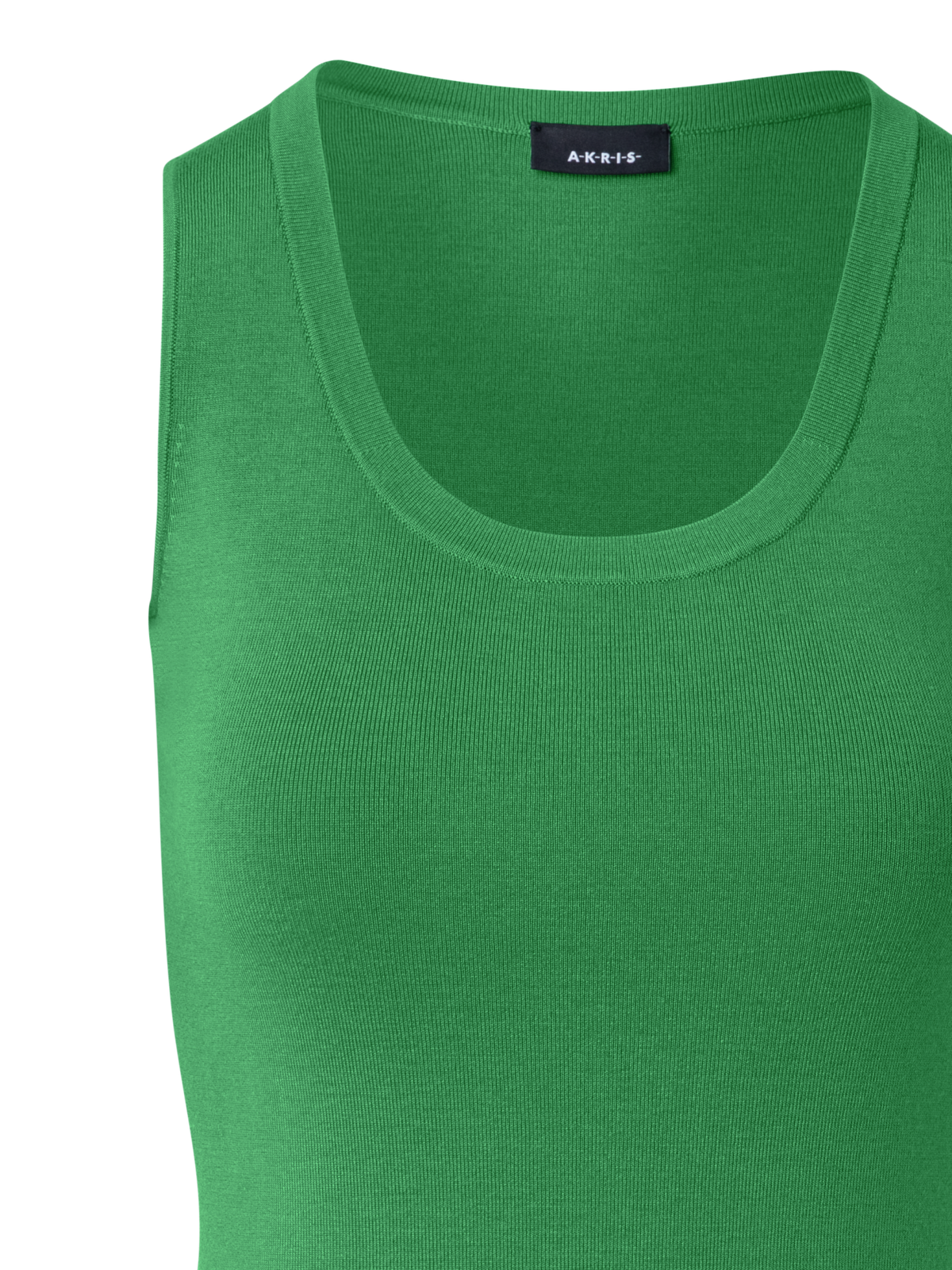 Designer Knitted Silk Stretch Scoop Neck Top - green