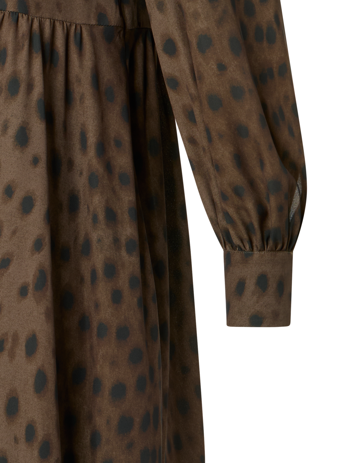 Designer Boho Midi Shirt Dress in Leopard Print - neutral - brown