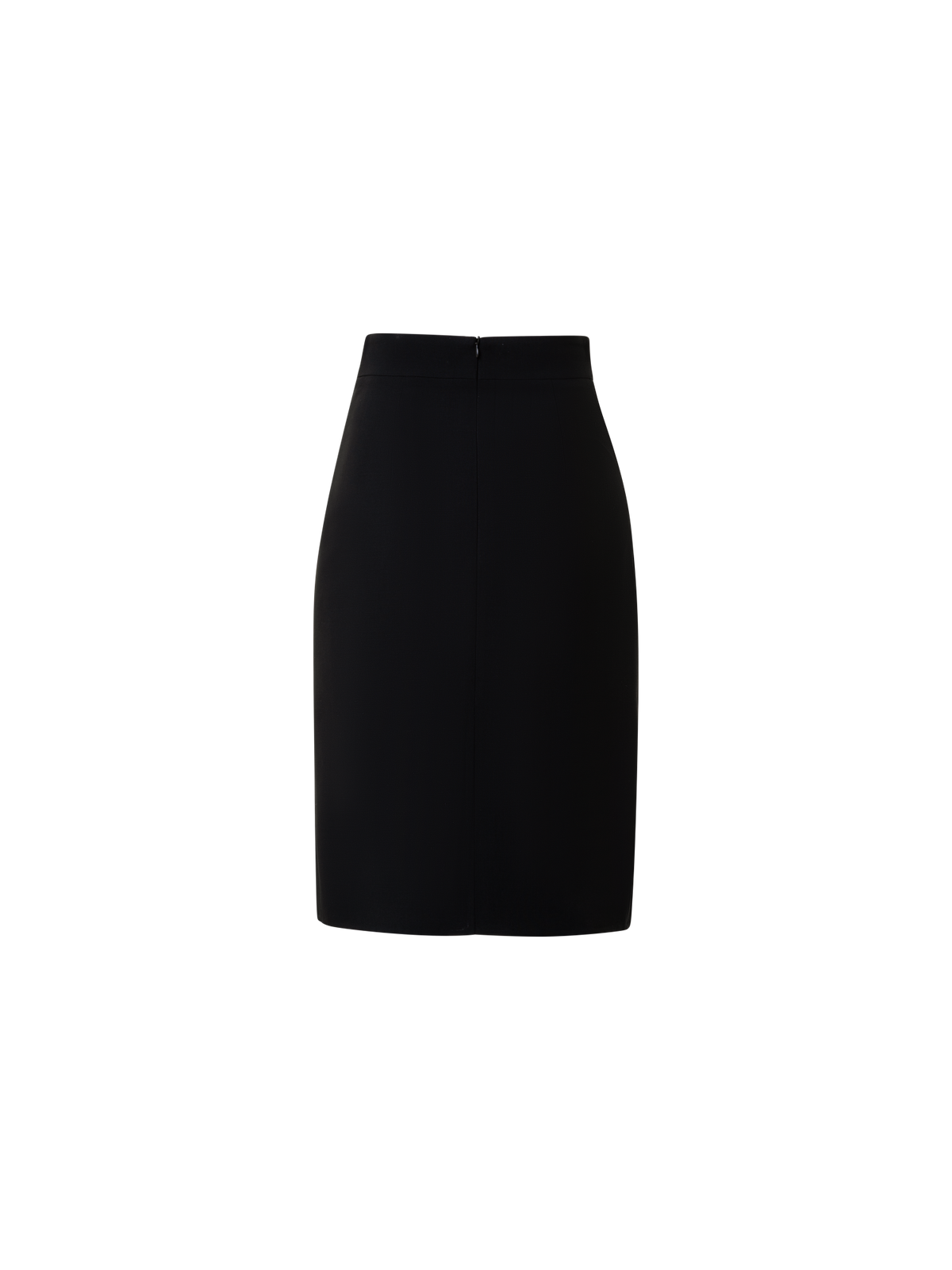 Designer Wool Double-Face Wrap Effect Pencil Skirt - black