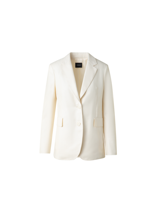 Designer Single Breasted Cashmere Blazer - neutral - ecru - white
