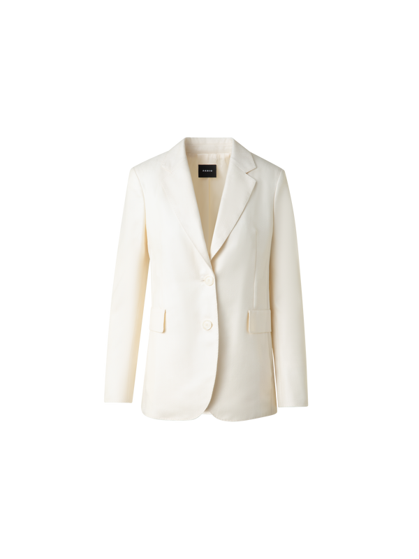 Designer Single Breasted Cashmere Blazer - neutral - ecru - white