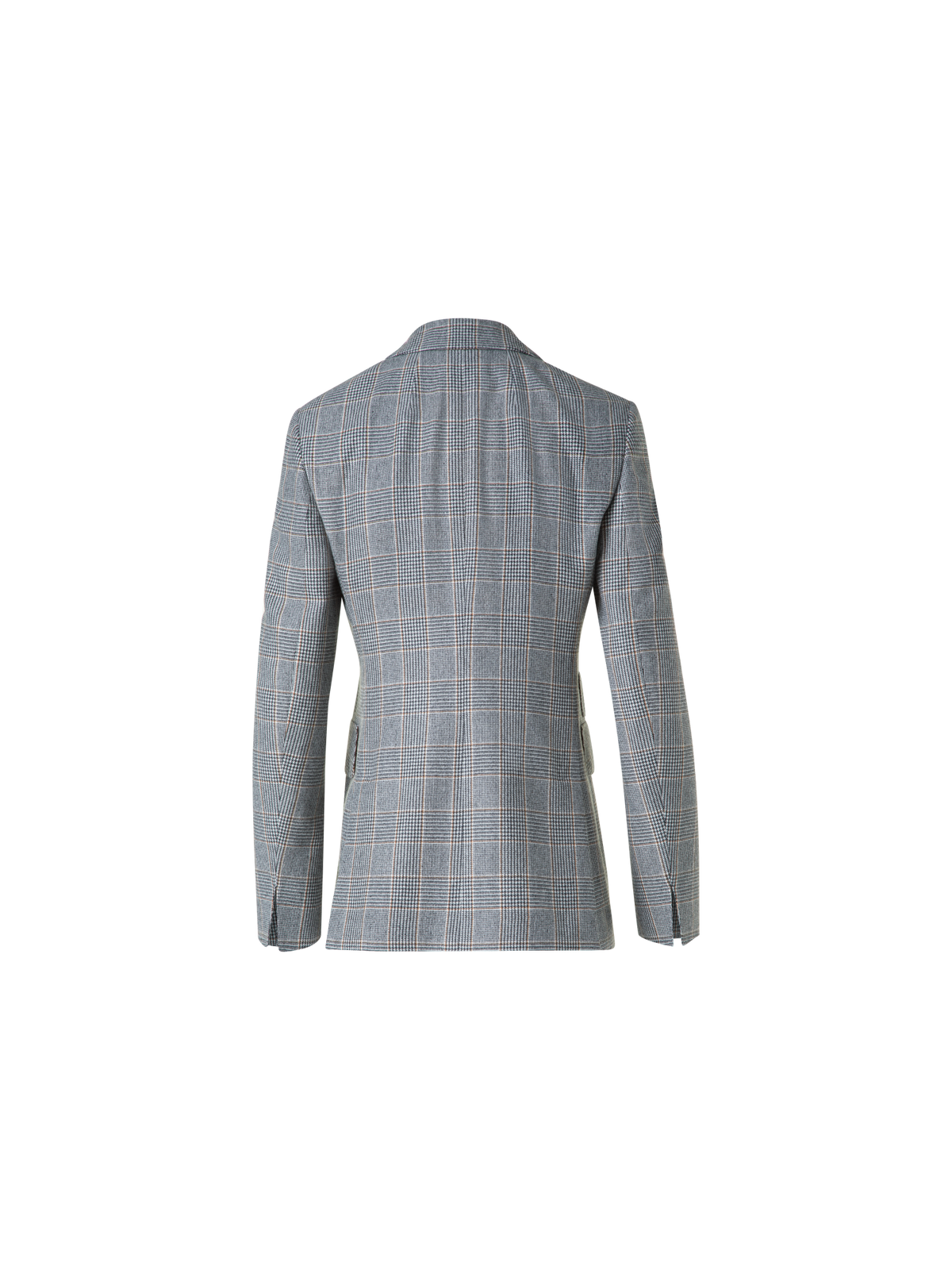 Designer Long Prince of Wales Pure Cashmere Blazer - black - neutral - multicolor