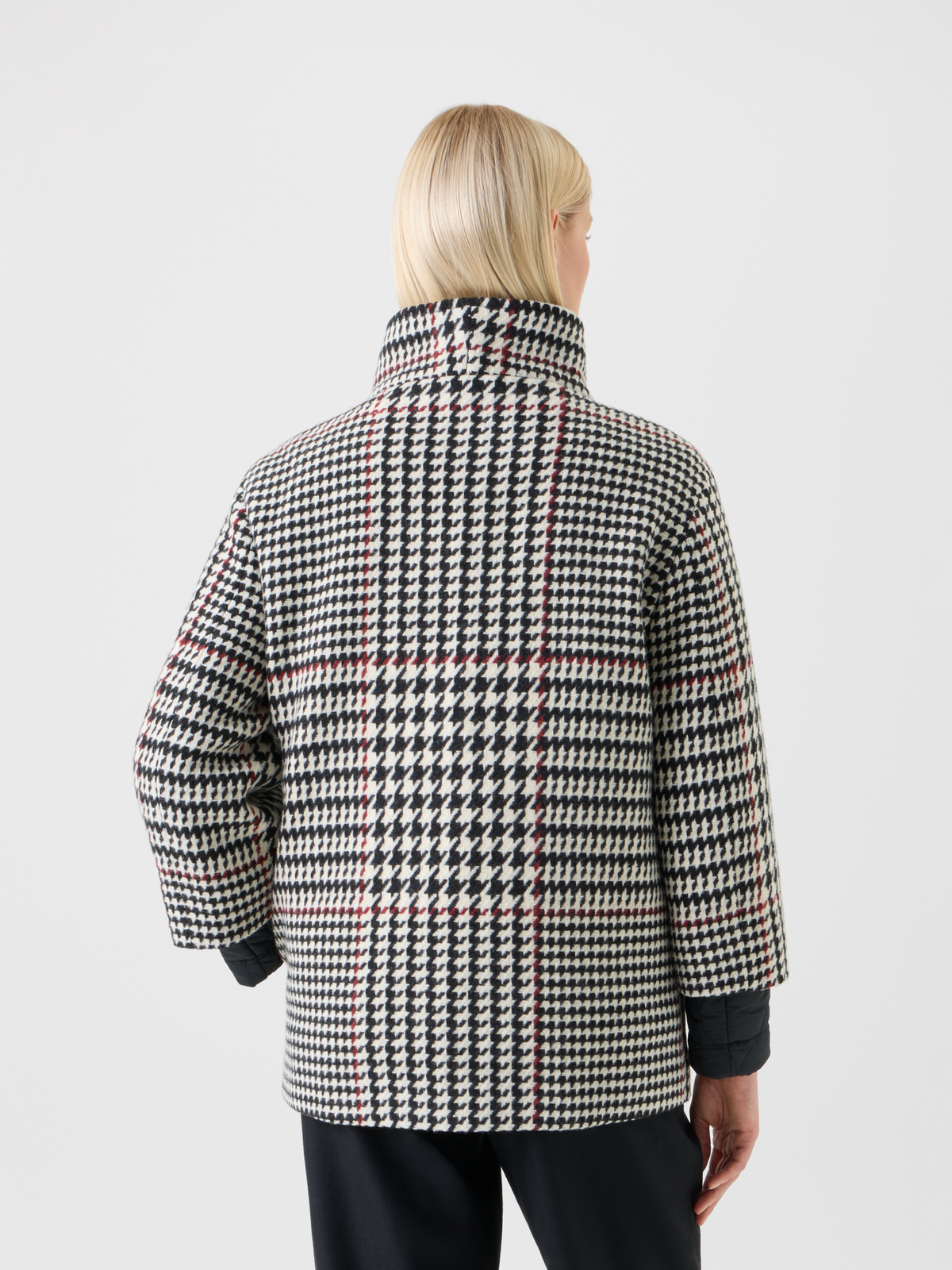 Designer Two-in-One Glencheck Car Coat with Liner - black - multicolor #editorial