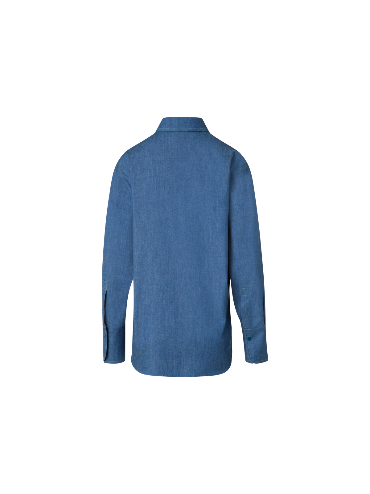 Designer Oversized Lightweight Cotton Denim Shirt - blue