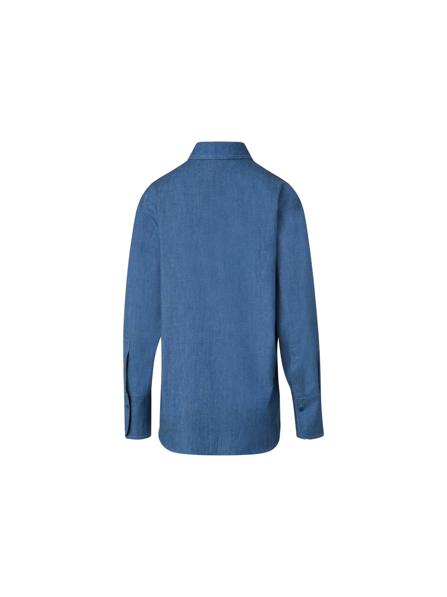 Designer Oversized Lightweight Cotton Denim Shirt - blue