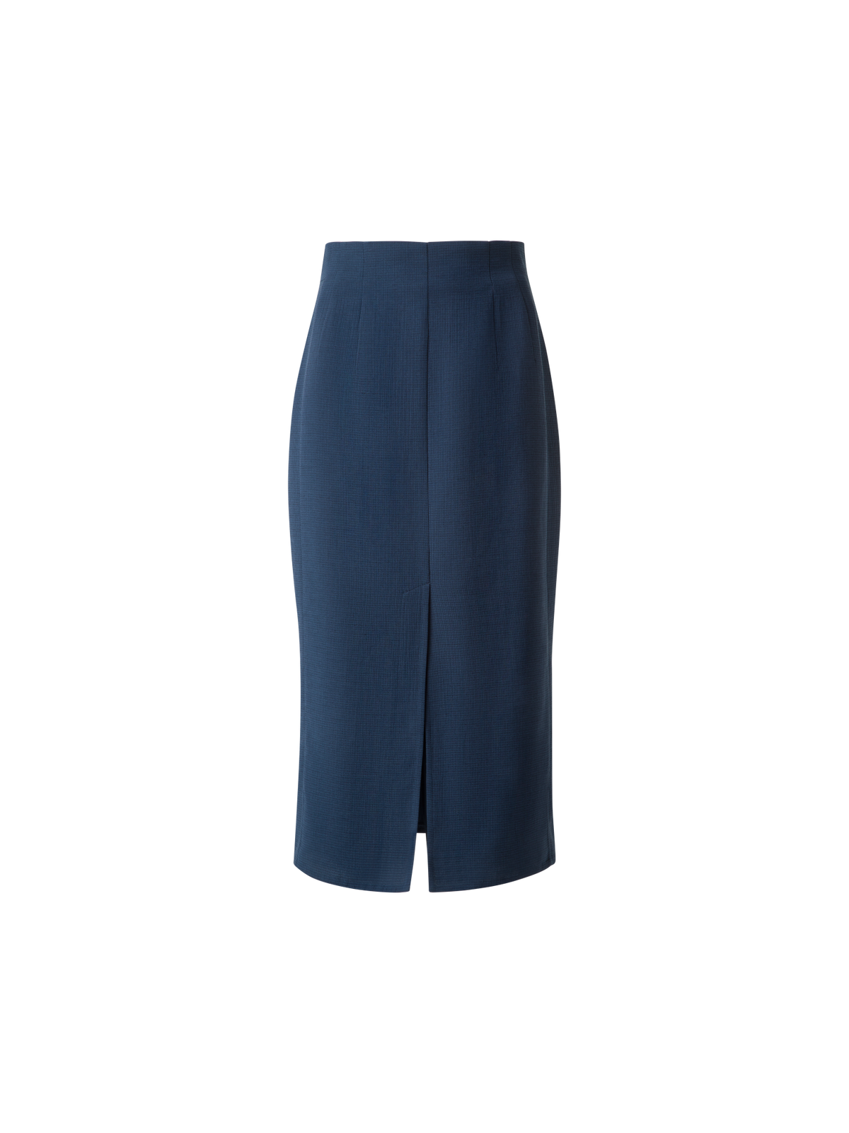 Designer Pencil Skirt in Cotton Silk Double-Face - blue