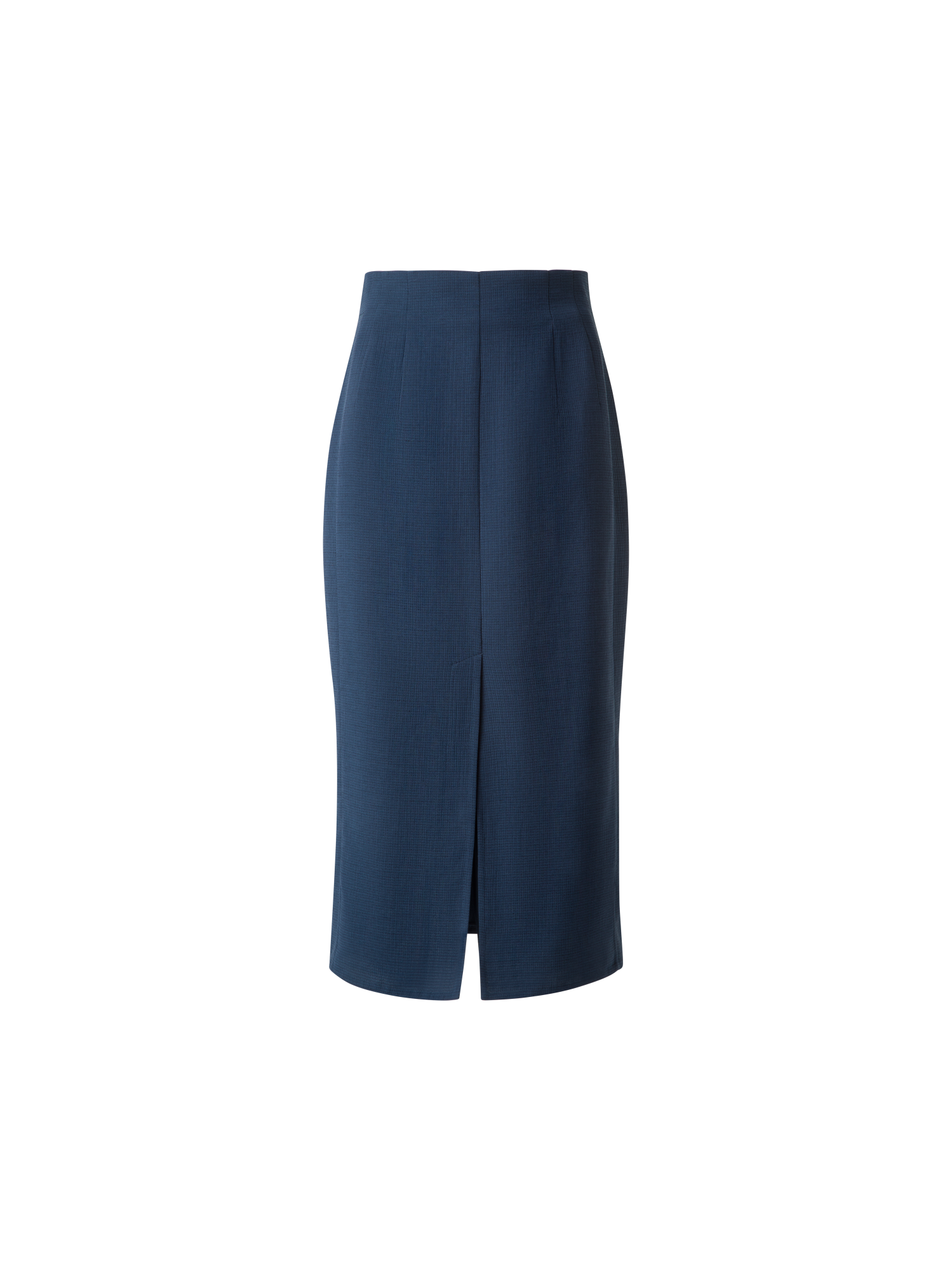 Designer Pencil Skirt in Cotton Silk Double-Face - blue