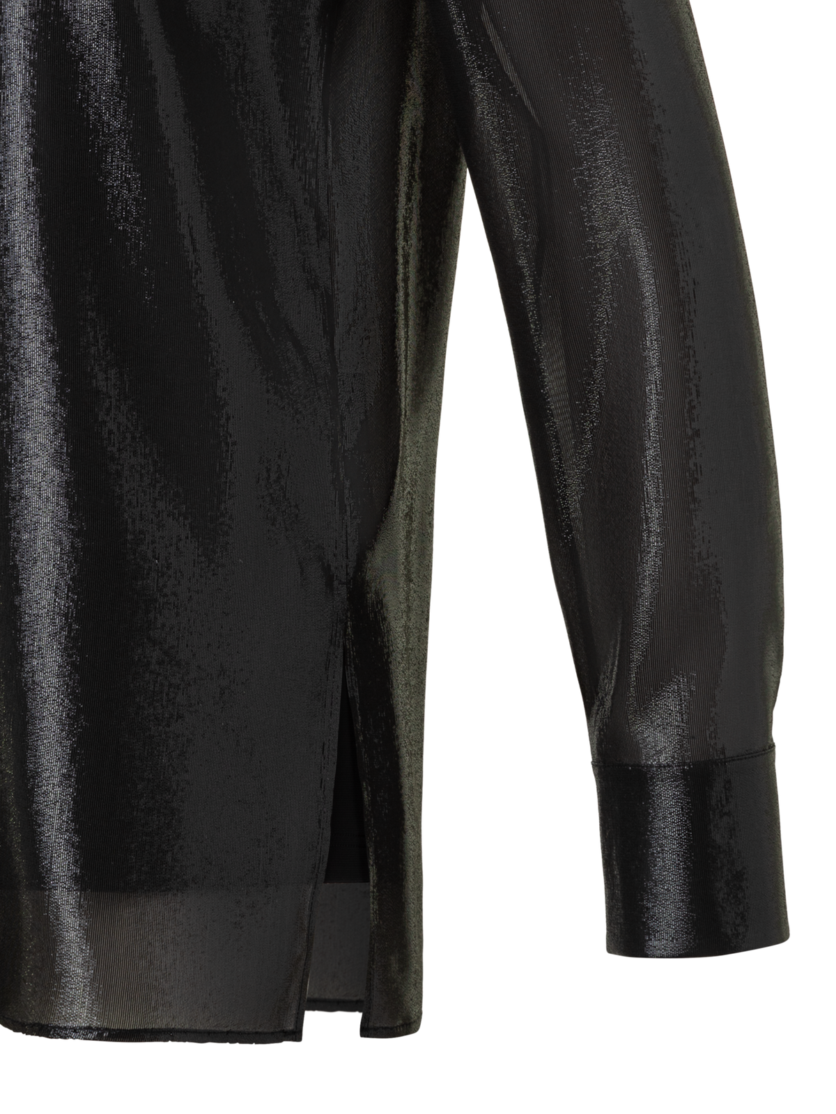 Designer Silk Lurex Blend Tunic Blouse - black