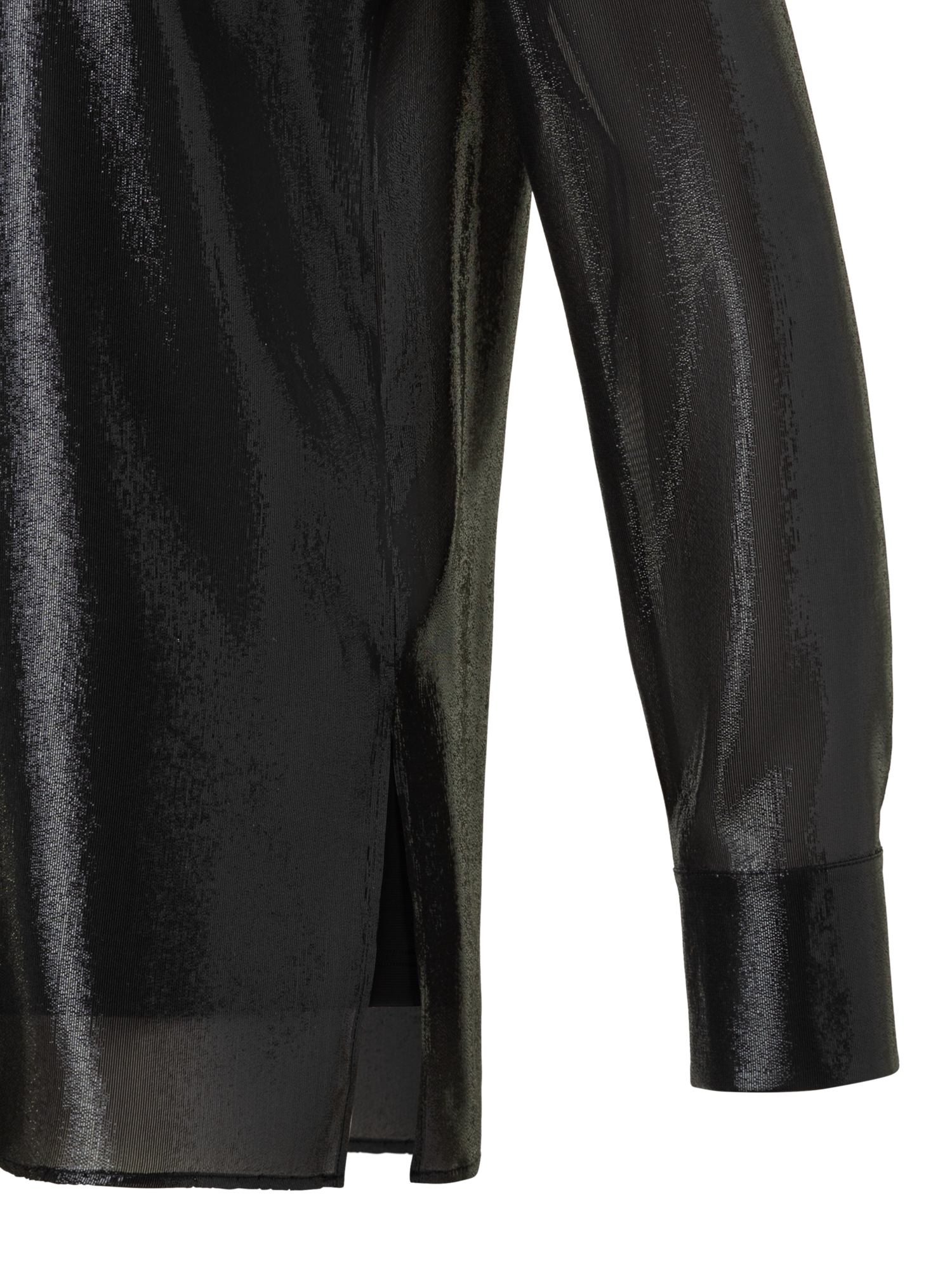 Designer Silk Lurex Blend Tunic Blouse - black