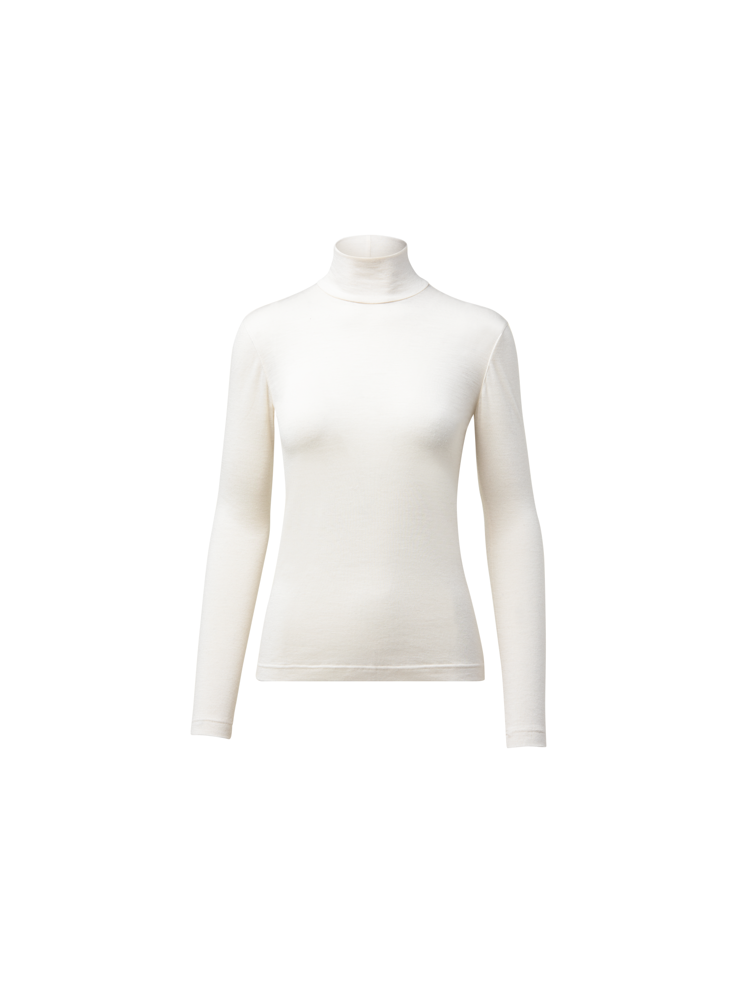 Designer Turtleneck Shirt from Cashmere Silk - ecru - white