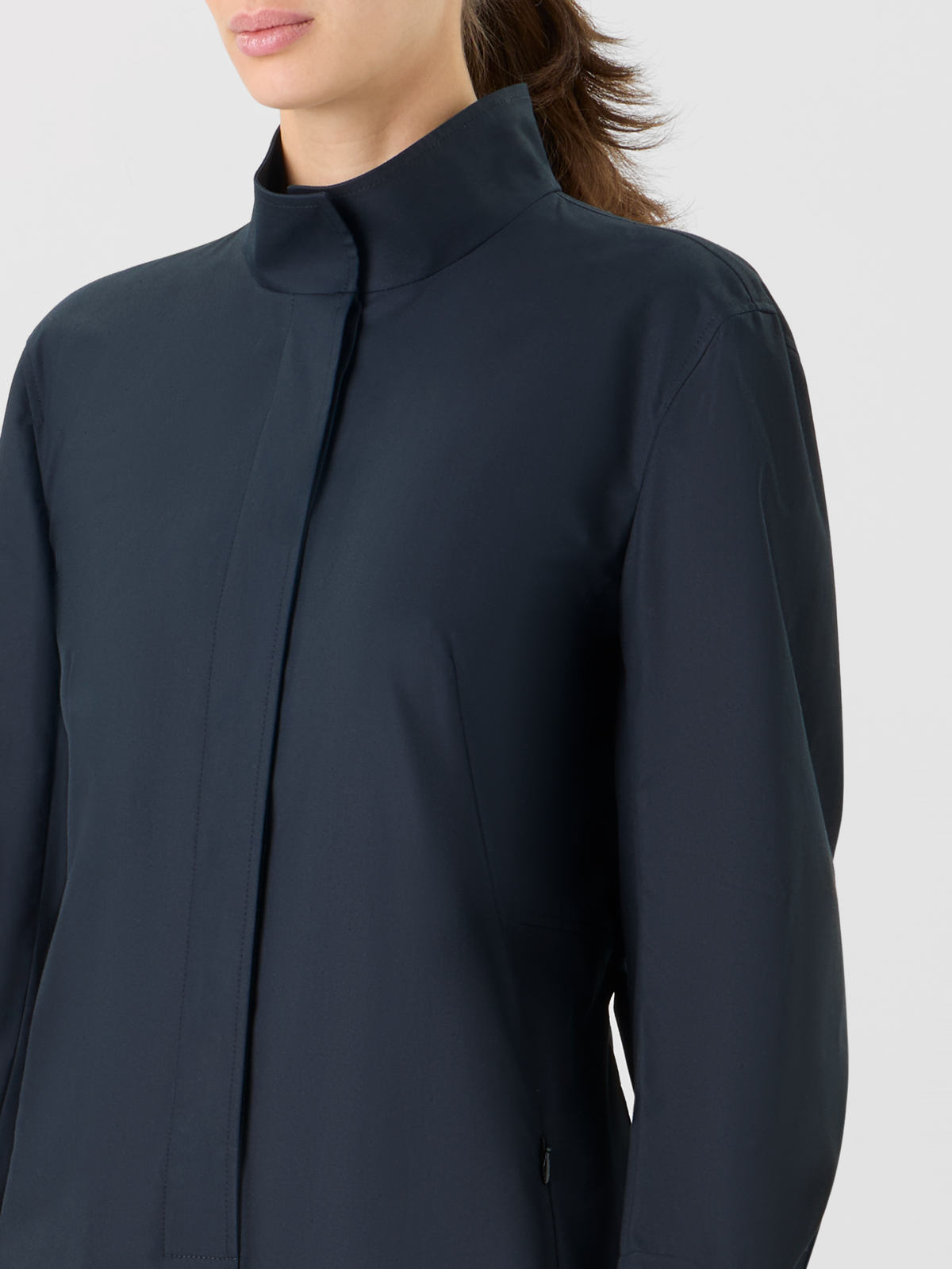 Designer Cotton Gabardine Shirt Dress - black #editorial