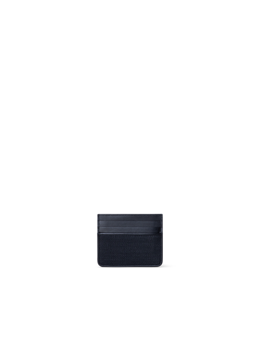 Designer Card Holder in Horsehair and Leather - black