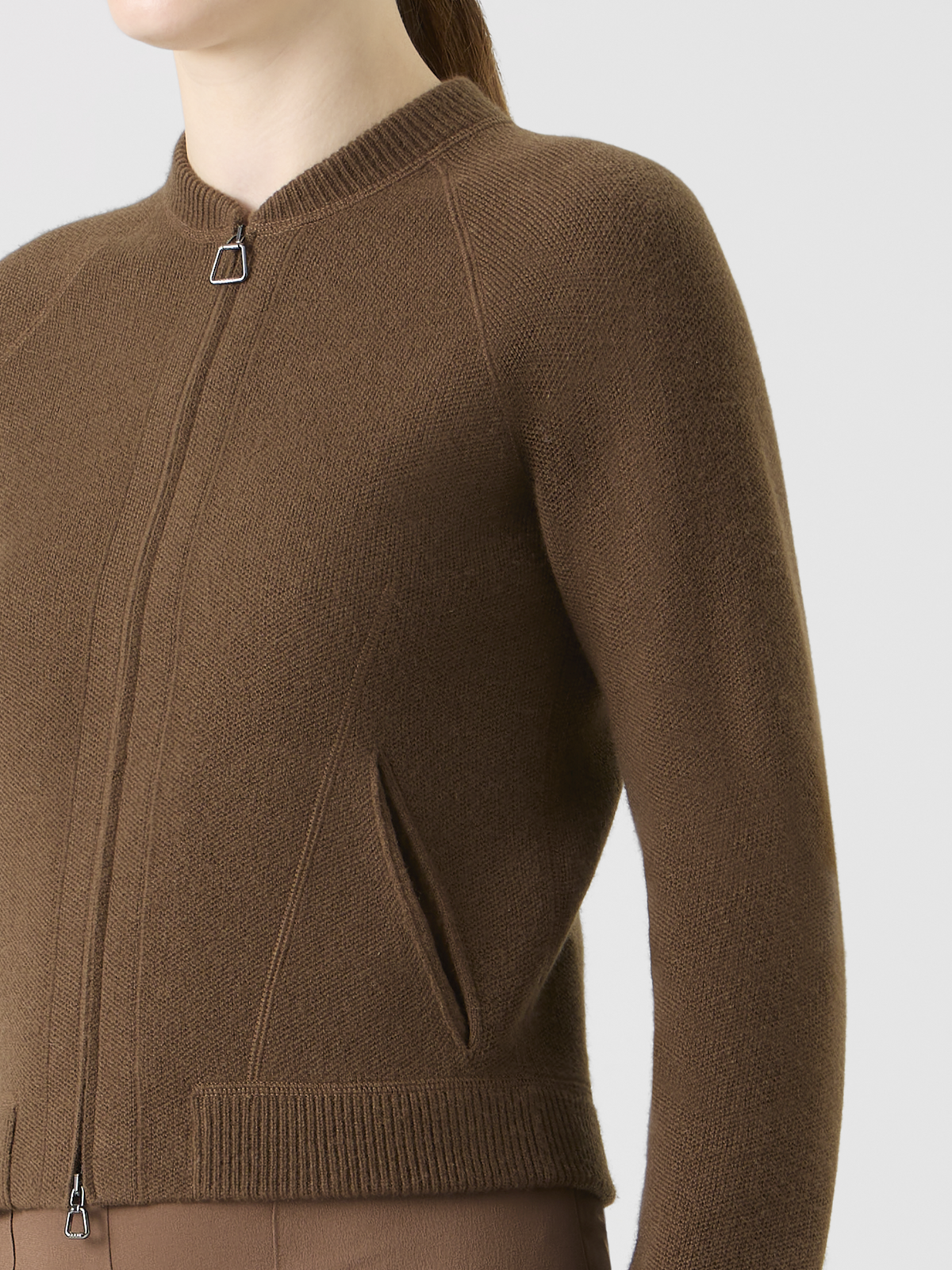 Designer Short Cashmere Piqué Cardigan #editorial