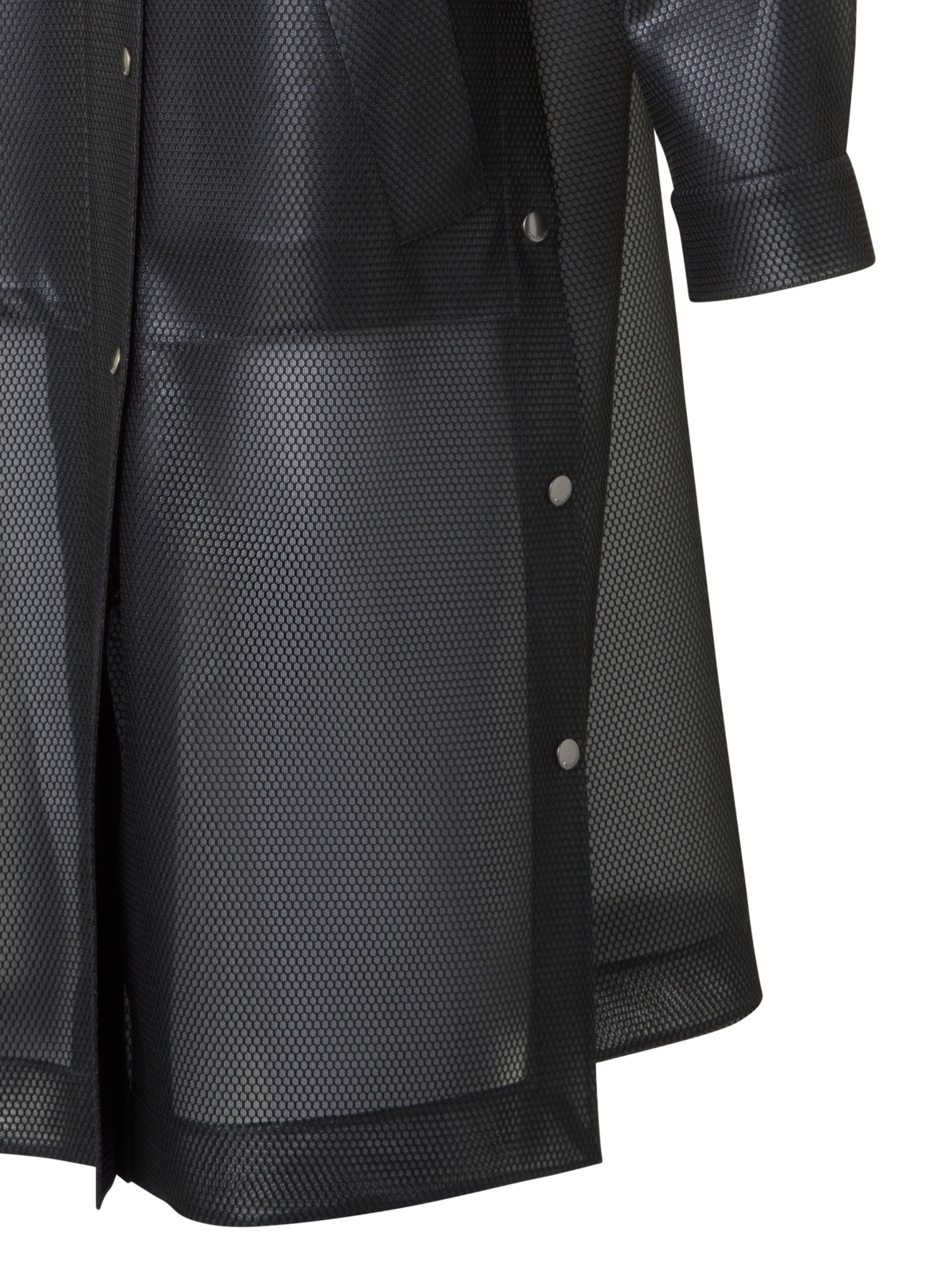 Designer Long Water Repellent Coat with Hood - black - neutral