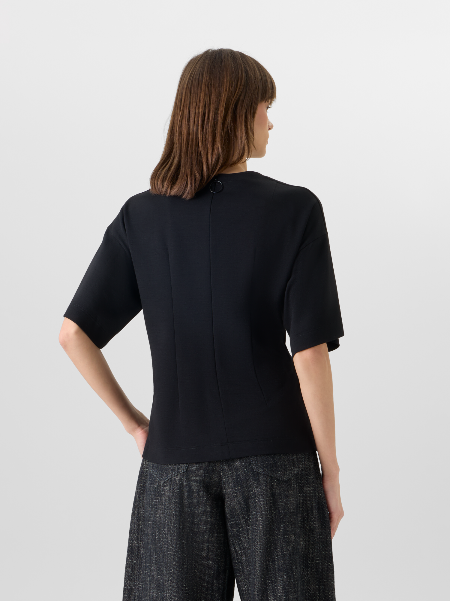 Designer Short-Sleeve Punto Dot T-Shirt - black 