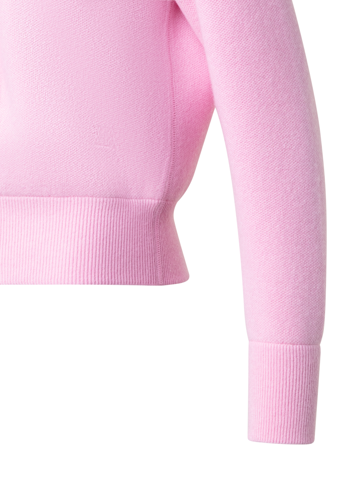 Designer Cropped Cashmere Hoodie Sweater - pink