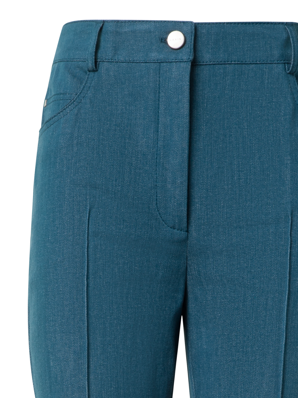 Designer Farid Bootcut Pants in Stretch-Cotton Denim - blue