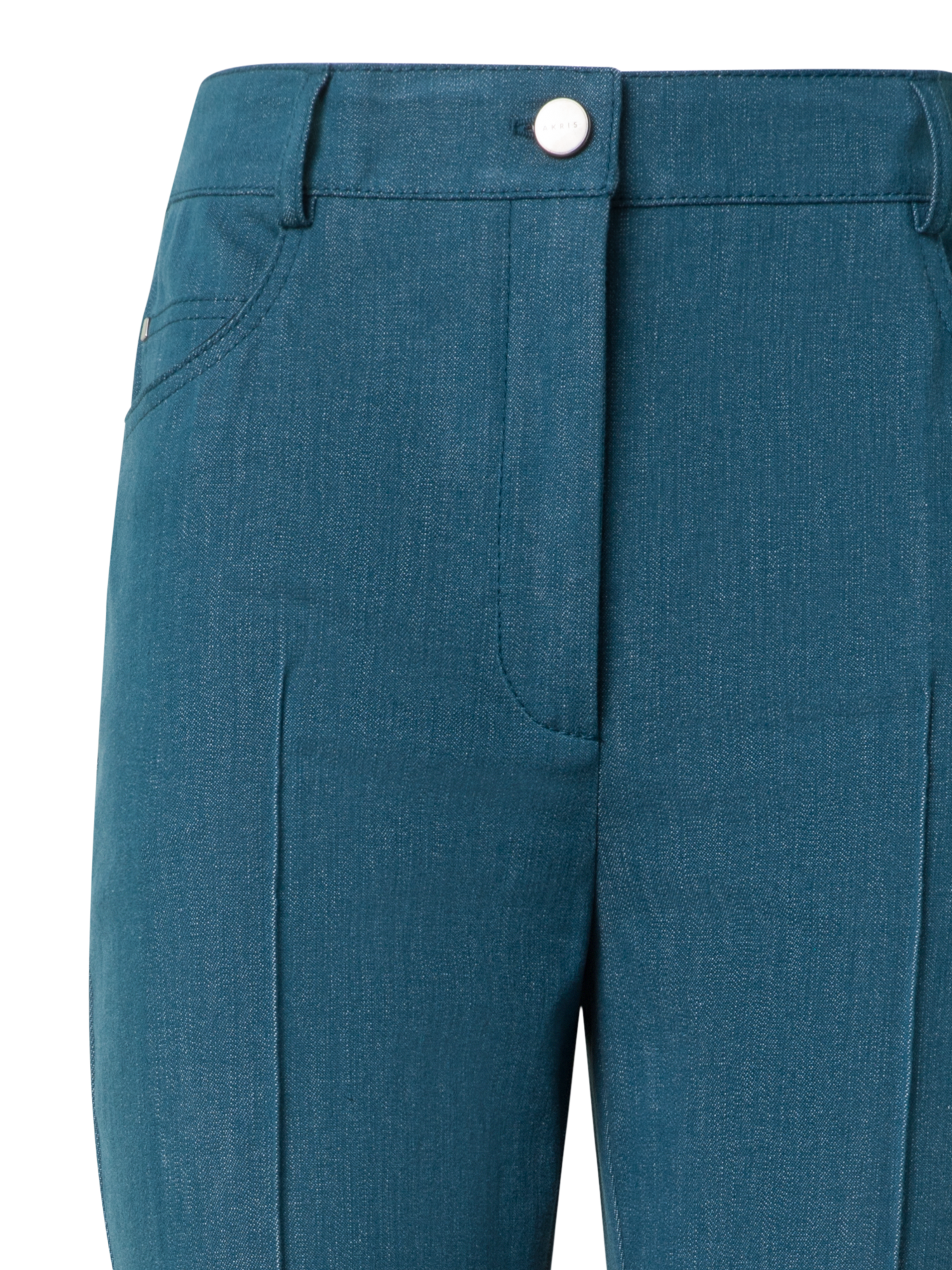 Designer Farid Bootcut Pants in Stretch-Cotton Denim - blue